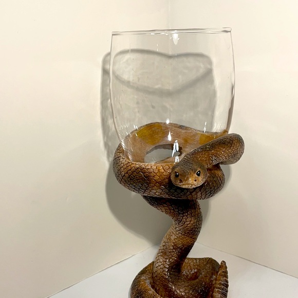 Unique Rare! Snake Handled Wine Glass or Candle Holder! - Picture 6 of 8